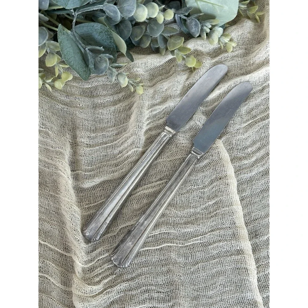 WM rogers ELTON 1940 Silverplate‎ French Hollow Grille KNIFE Star Eagle
